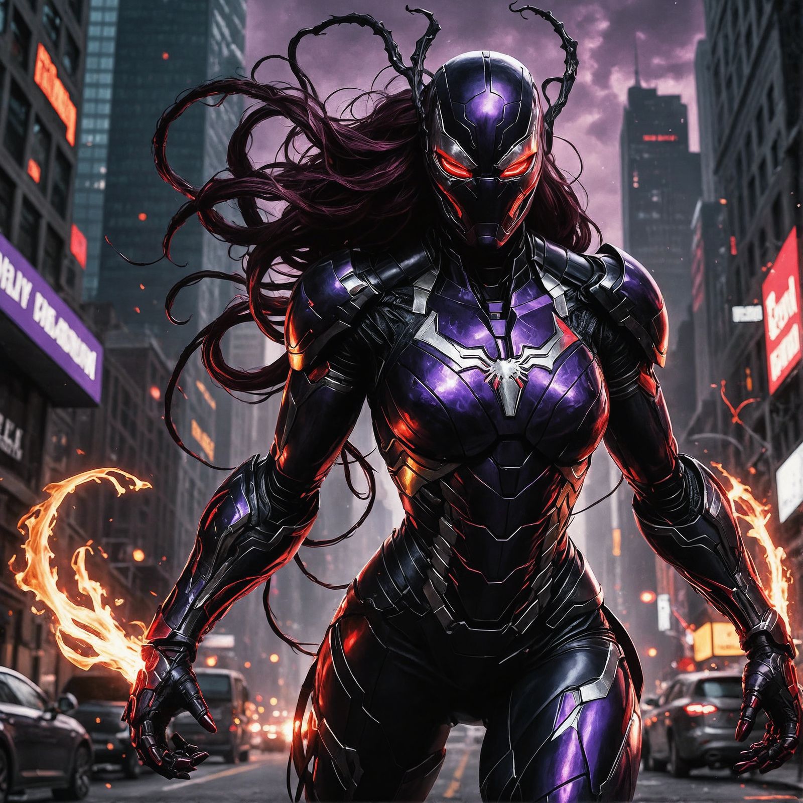 She Venom in Ironman Suit Concept Art