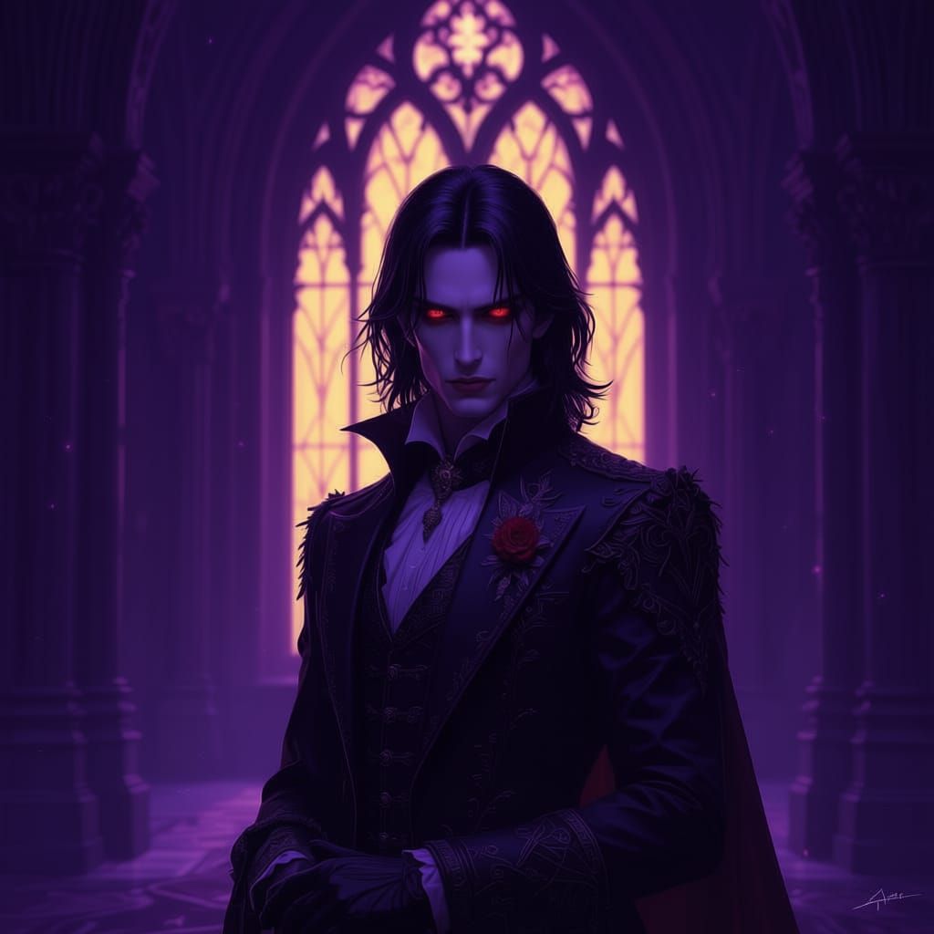 Dark Fantasy Vampire Disappears in Dramatic Lighting