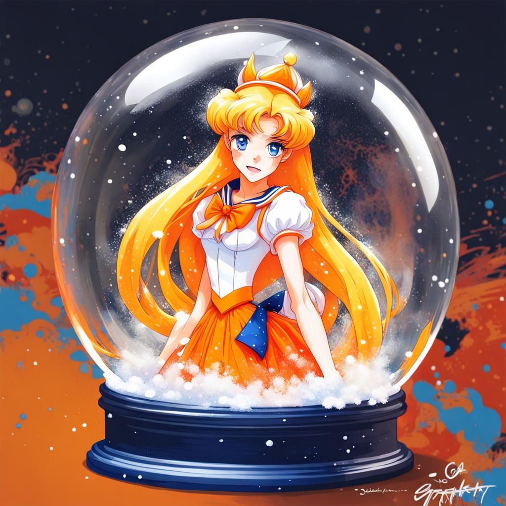 Sailor Venus as a Princess inside of a Snow Globe