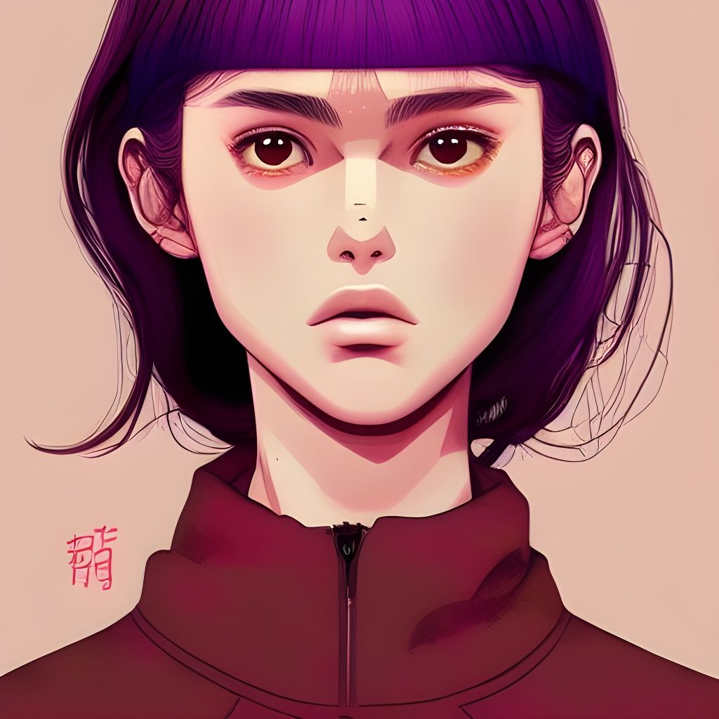 Badass Manga Girl with Bokeh Lights