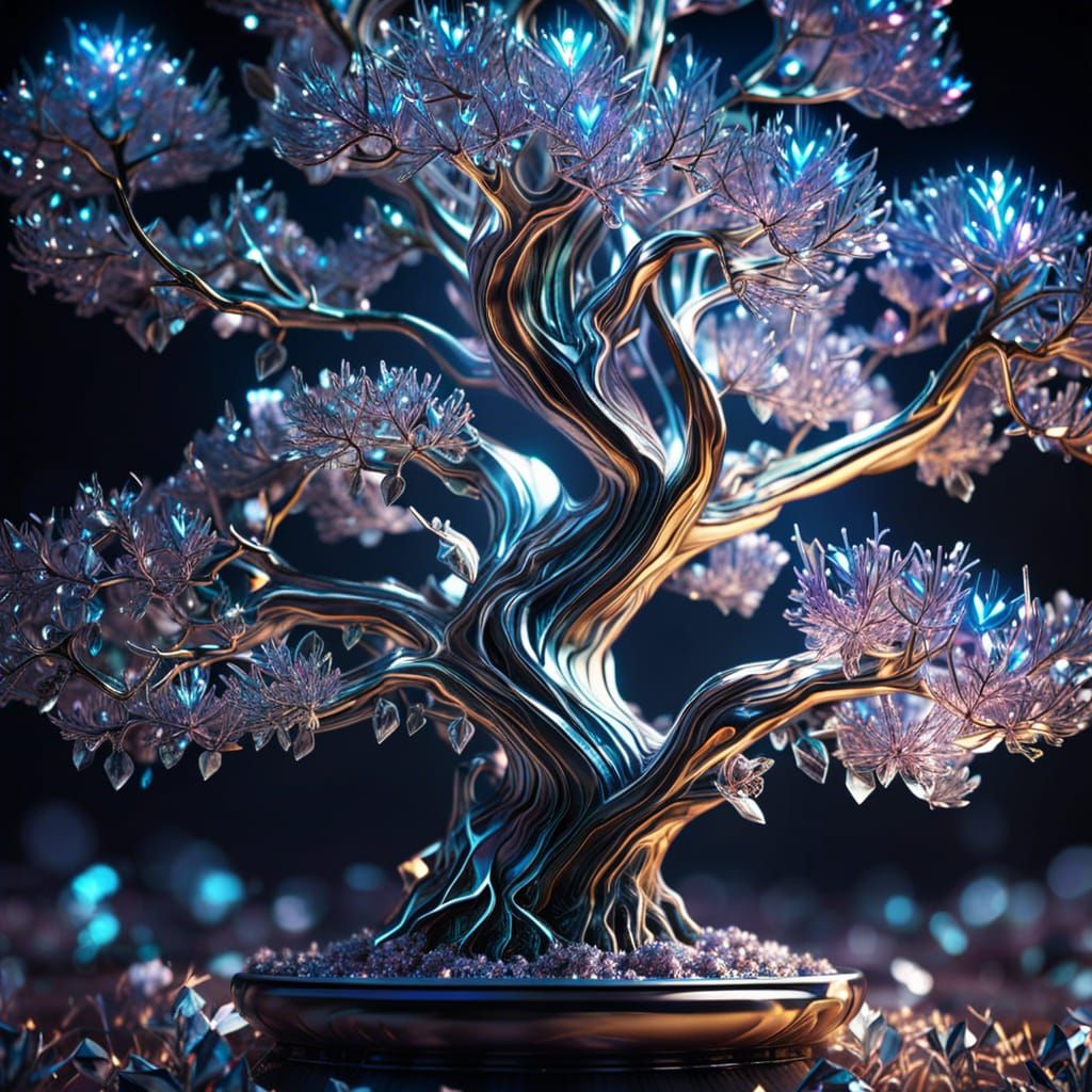 Crystal Tree: 8K Fantasy Masterpiece