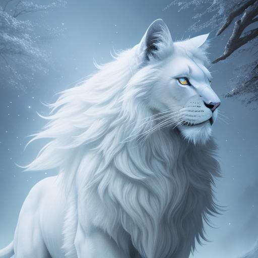 Magical Cat Mirror Reflection: Digital Fantasy Art