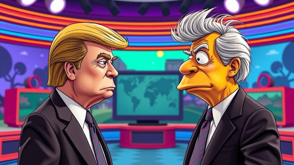 Timeless Trumps Engage in Surreal Simpsons Studio Debate