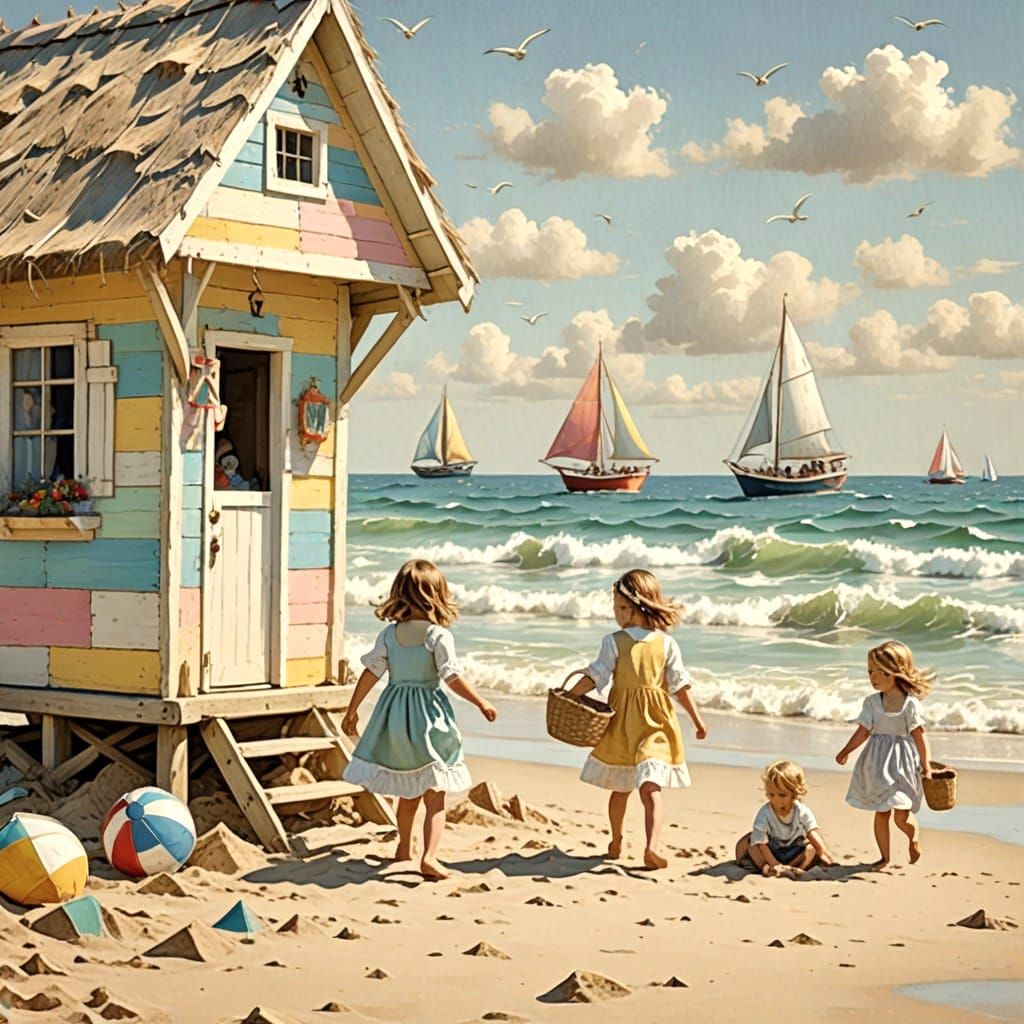 on the beach ____