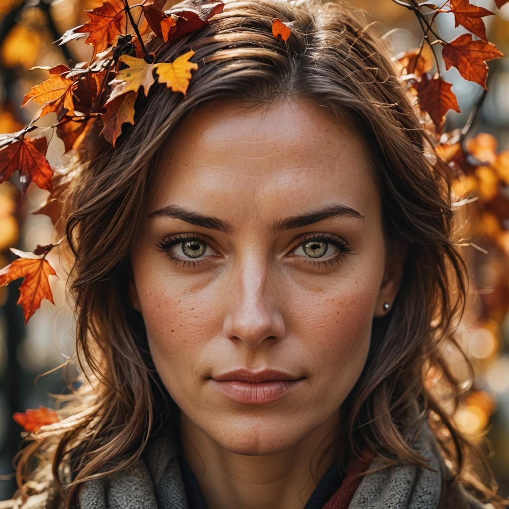 Autumn Portrait in Prague, Macro Lens, Warm Tones