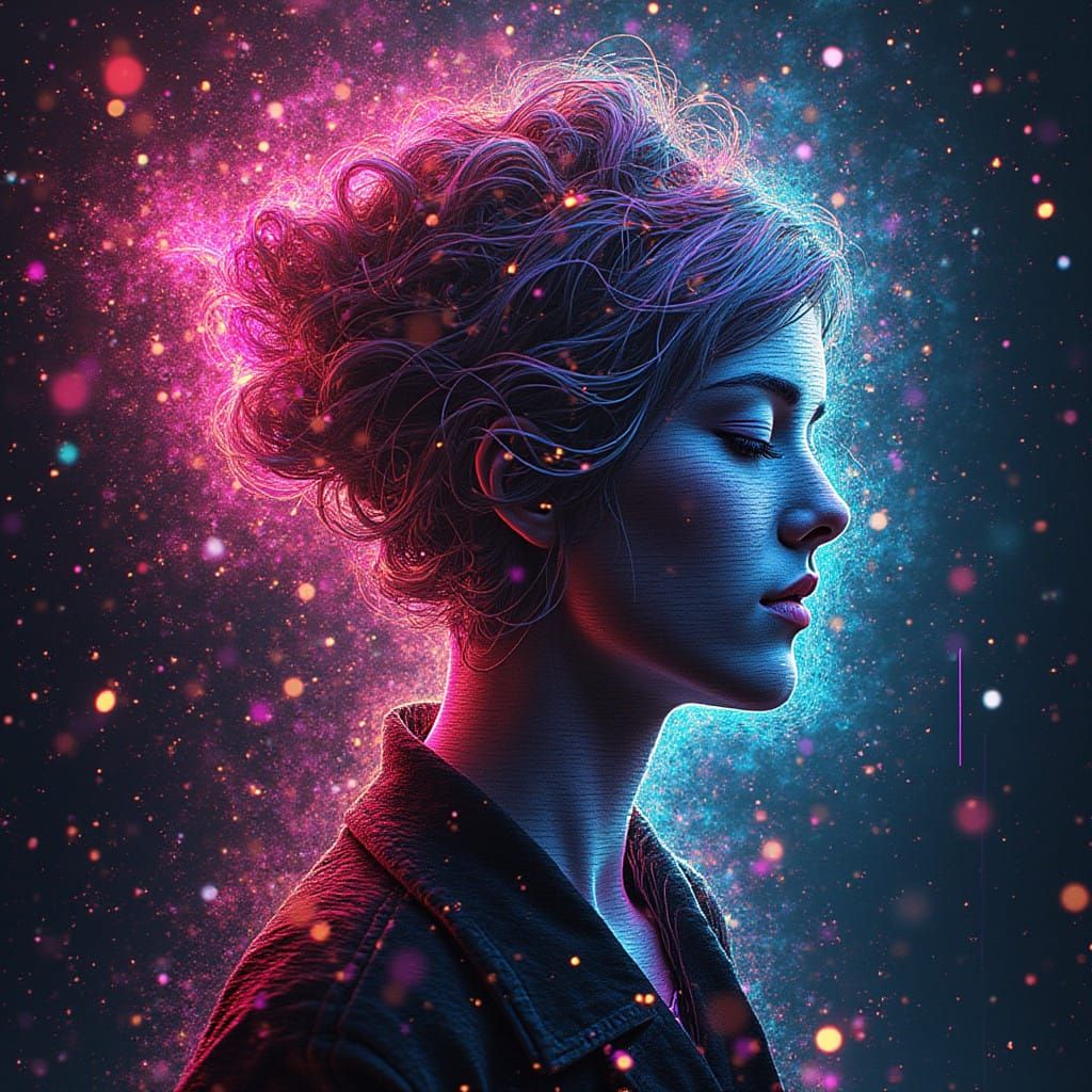 Holographic Vaporwave Glitch Art