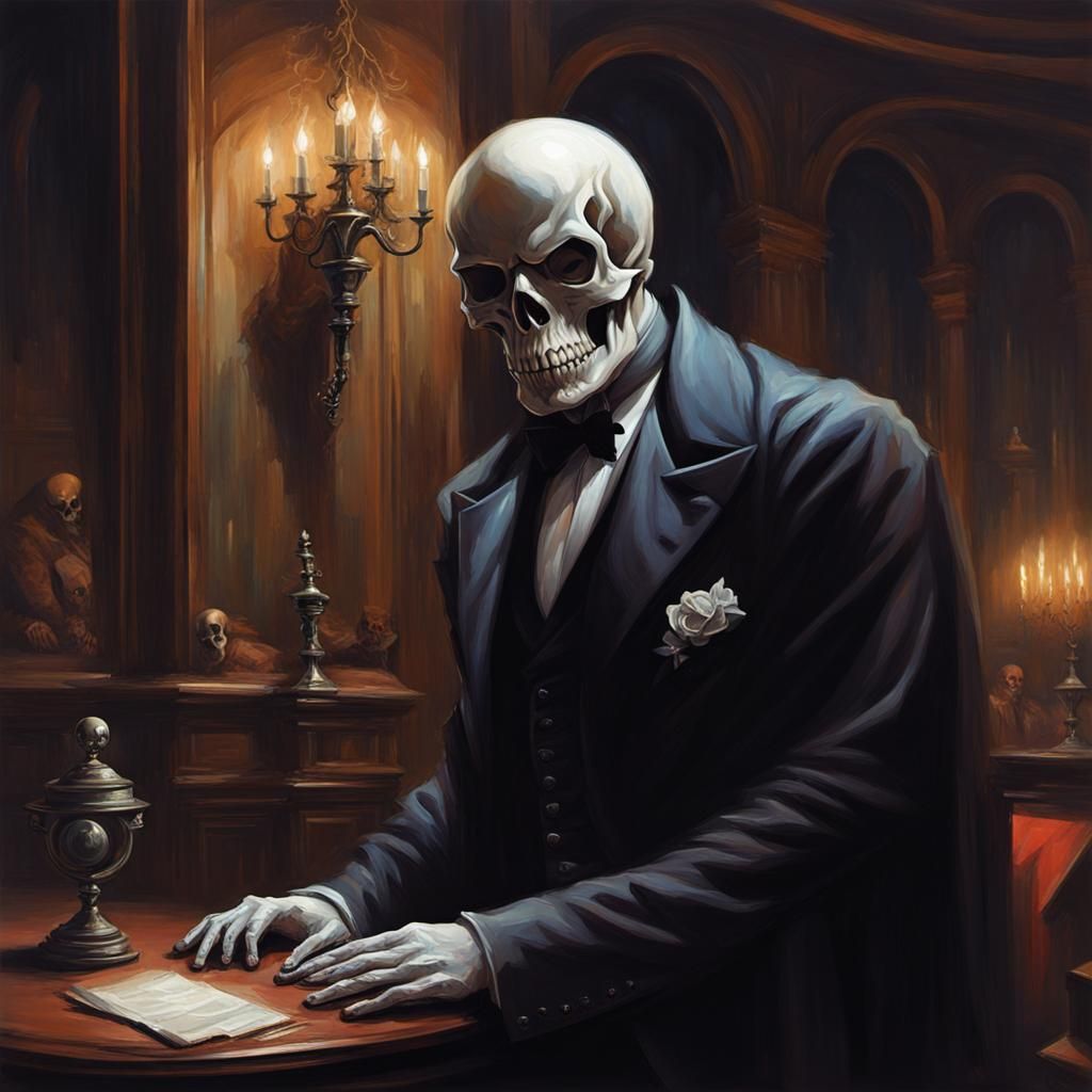 Sinister Phantom Skull at the Opera