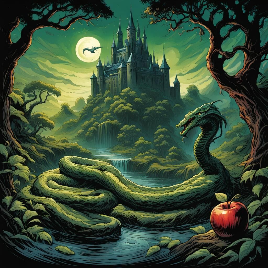 Serpent and Witch in Paradise: Comic Book Art