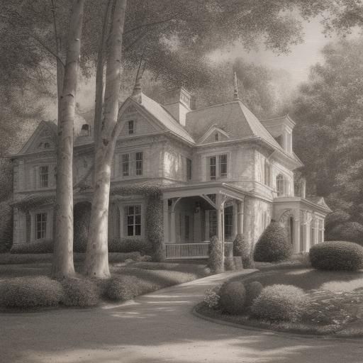 Majestic Mansion in Sunlight: A Photorealistic Landscape