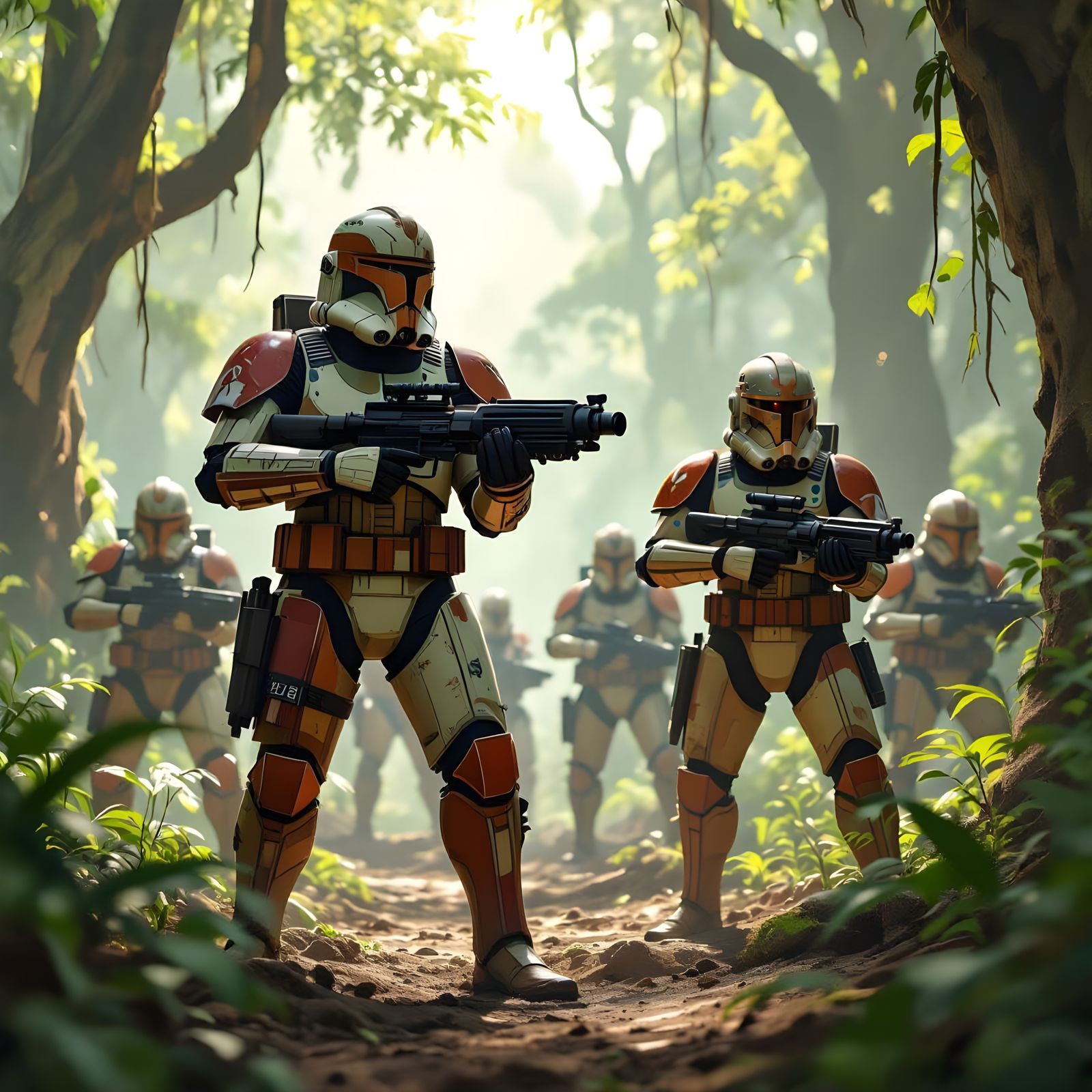 Star Wars Clone Commandos on Patrol