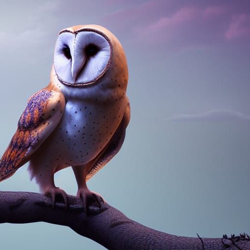 Barn Owl in the Night: Detailed Matte Painting