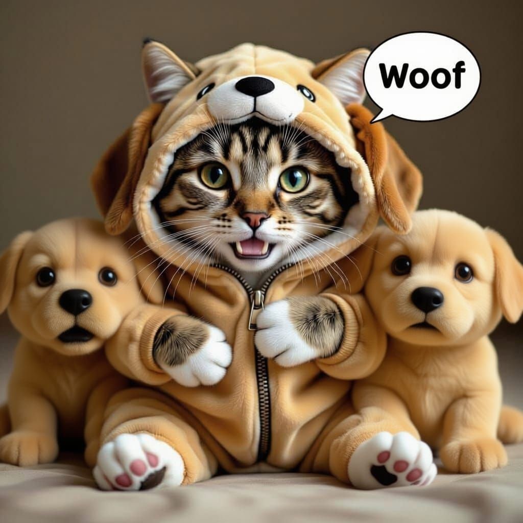 Tabby Cat Disguised as Beagle