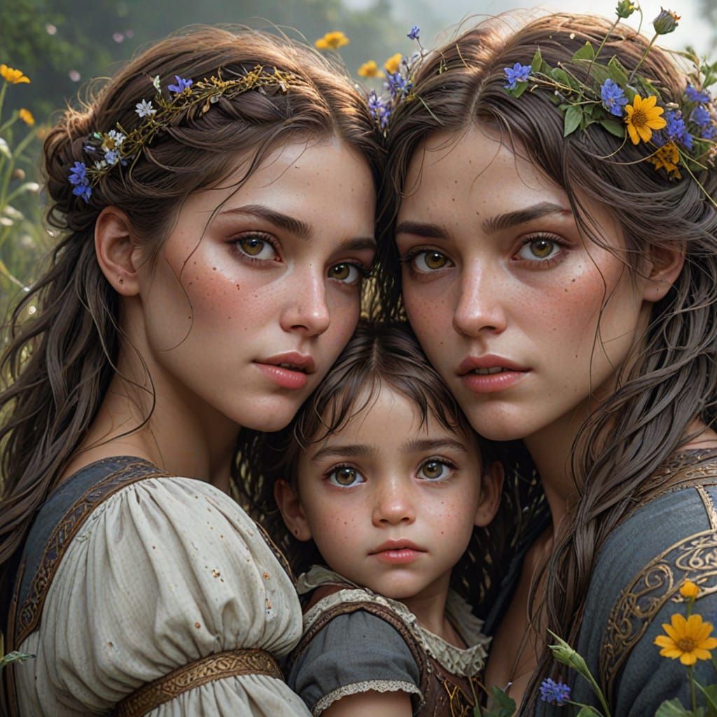 Motherly Tenderness in a Fantastical Landscape