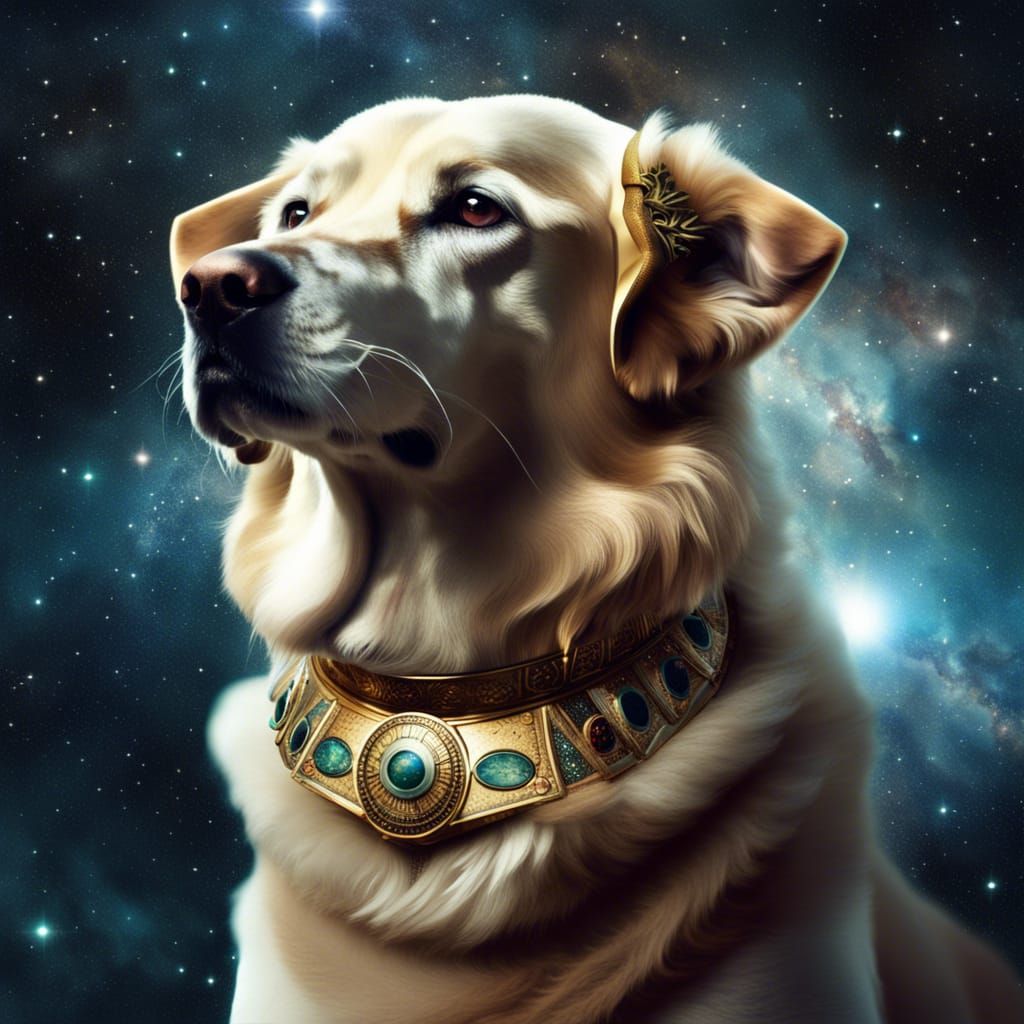 Celestial Dog King: AI Generated Majesty