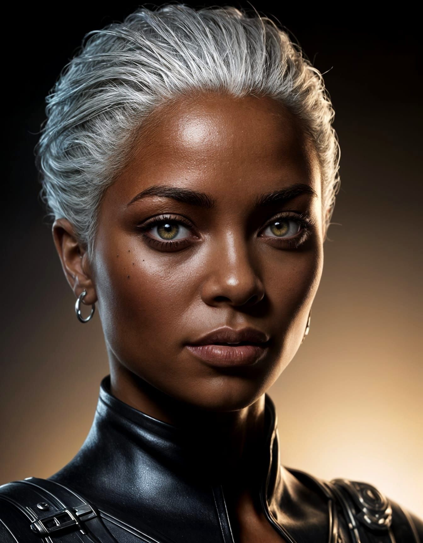 Storm's Silver Eyes: A Hauntingly Realistic Portrait