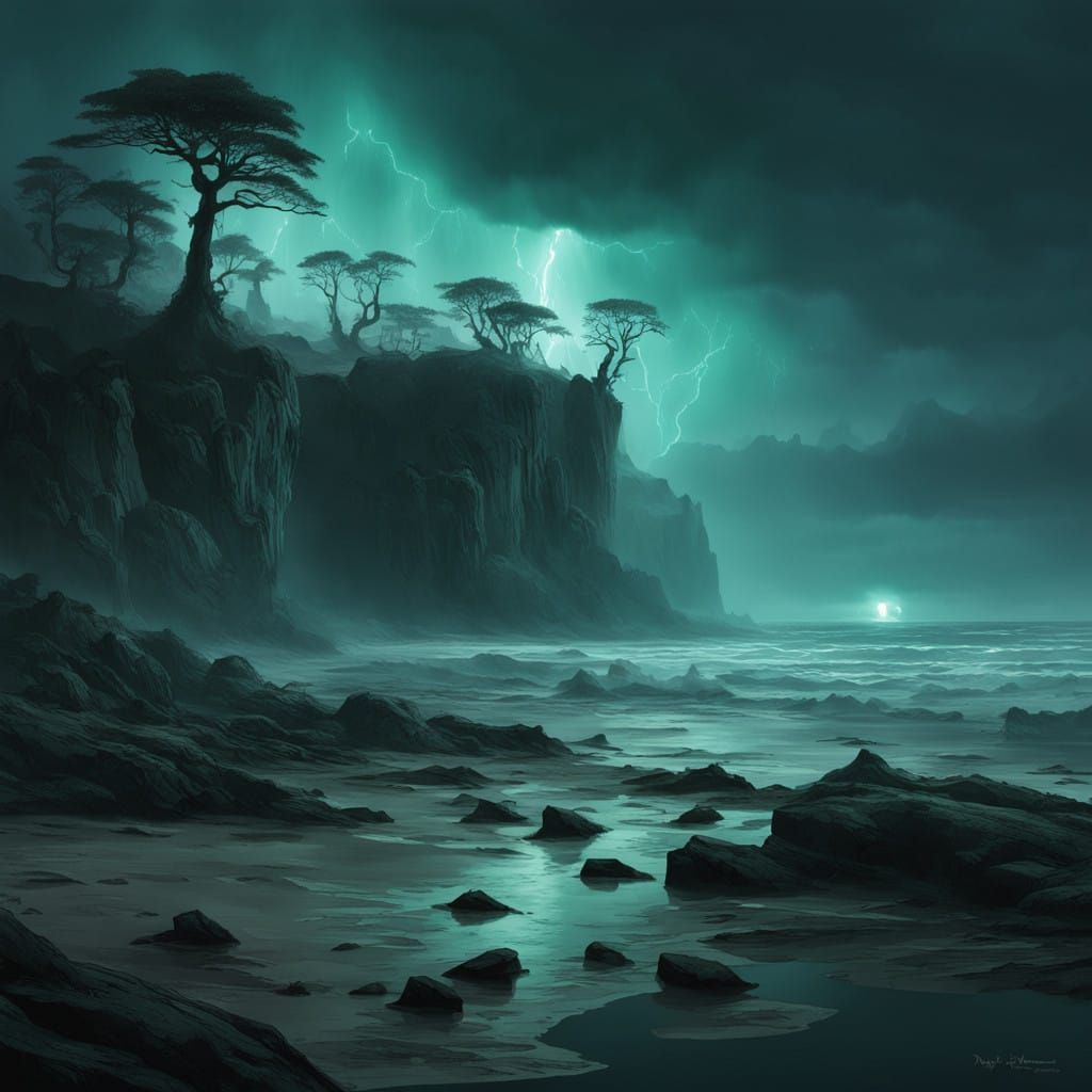 Colossal Skull Island in Grim, Muted Tones