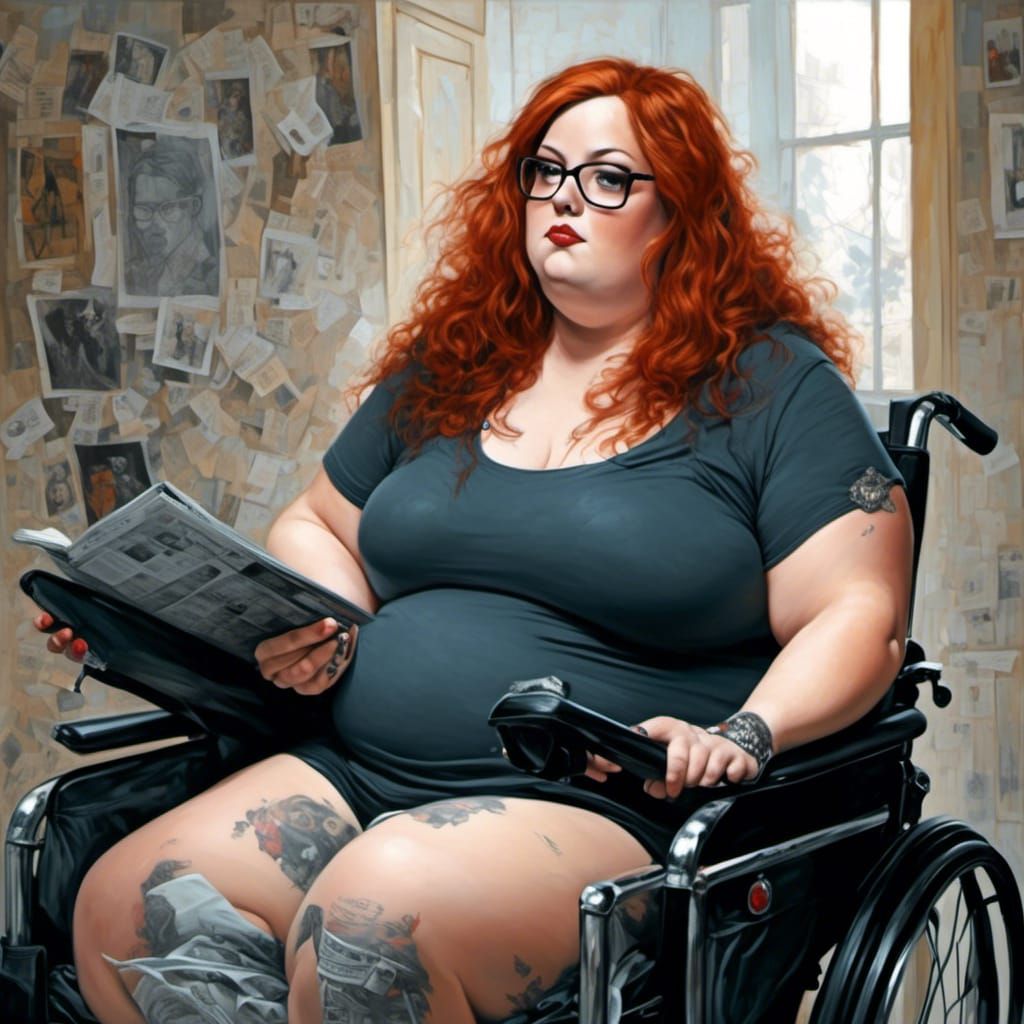 Photorealistic Curvy Woman in Wheelchair