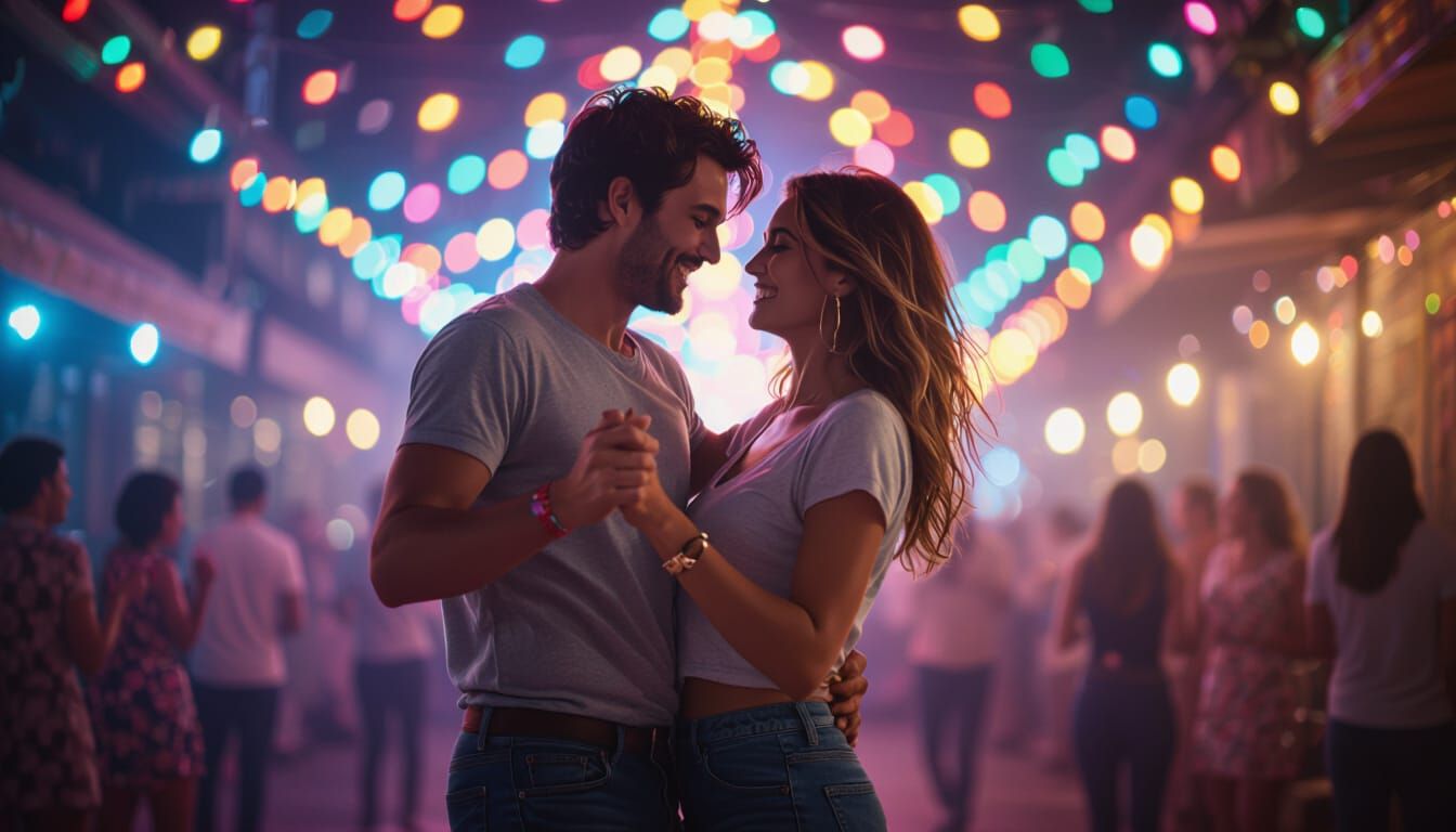 Couple Dancing at Midnight in Candid Photography Style