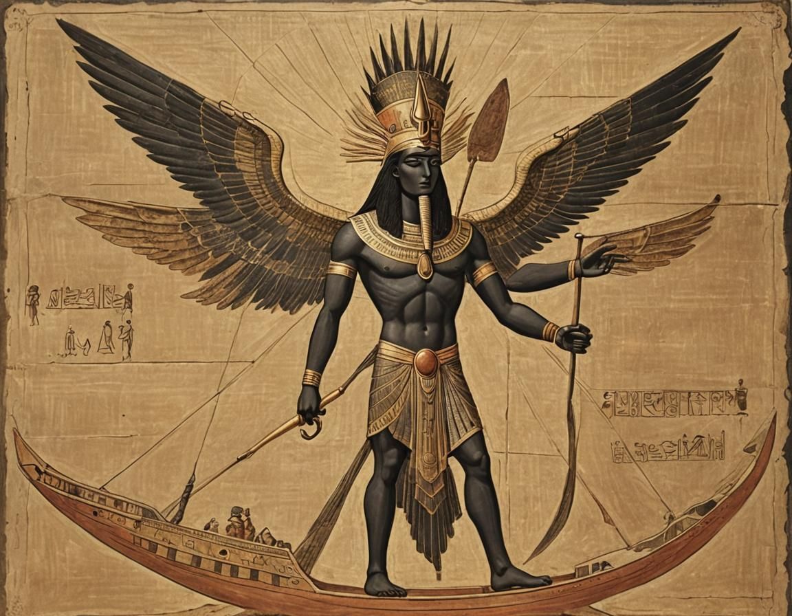 Amon Ra Sailing the Sun Ship