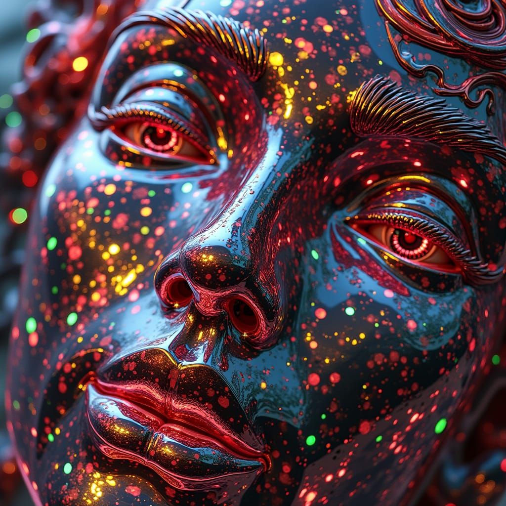 Reflected Glory Sculpture in Hyperrealistic Style