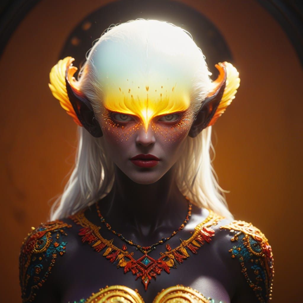 Stunning Photorealistic Portrait in Triadic Colors