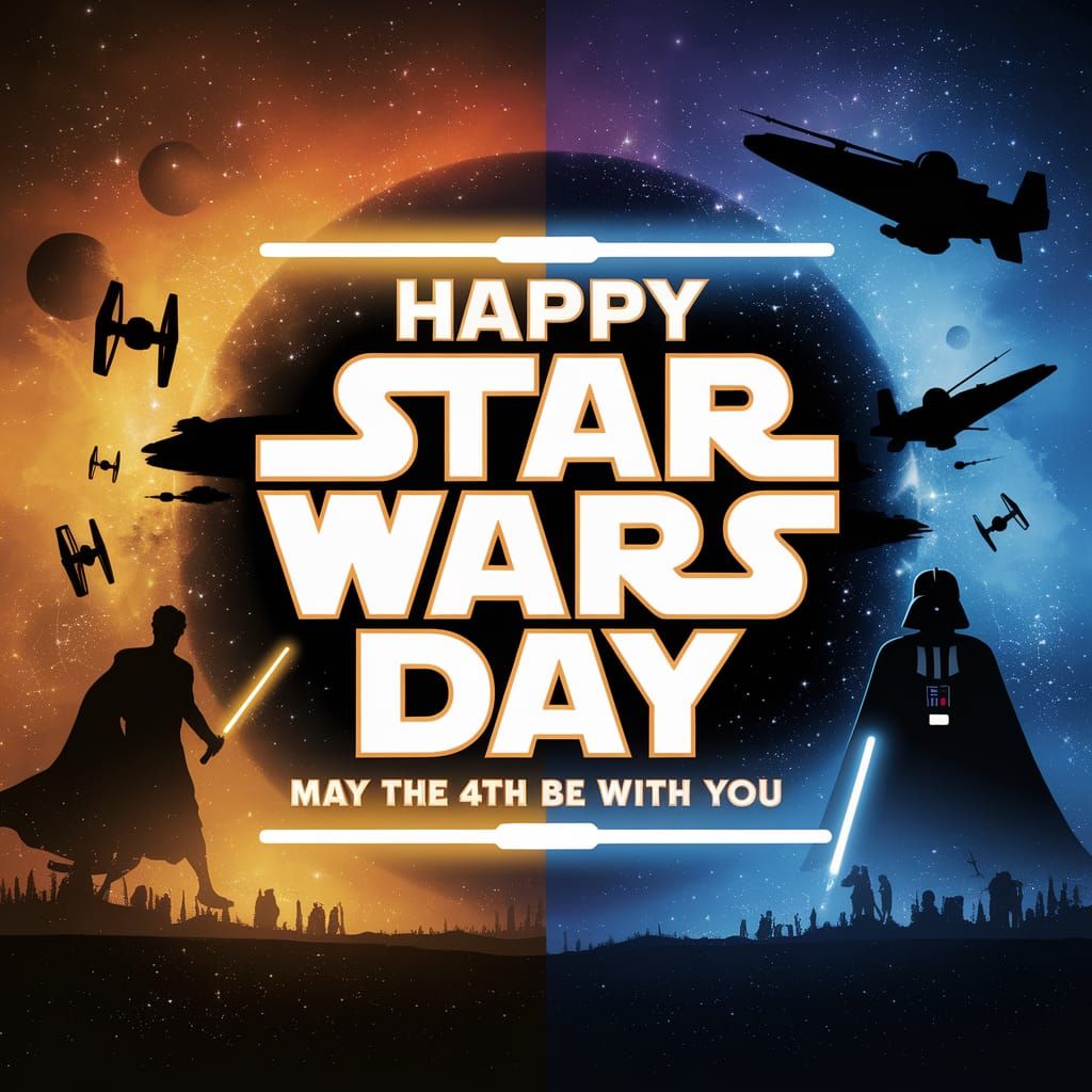 Galactic Star Wars Celebration in Vibrant Lightsaber Hues