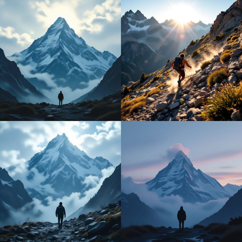 Dramatic Mountain Escape Cinematic Film Still