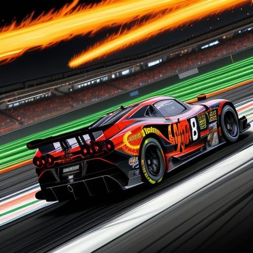 High-Speed Comic Book Art of Racing Cars in Action