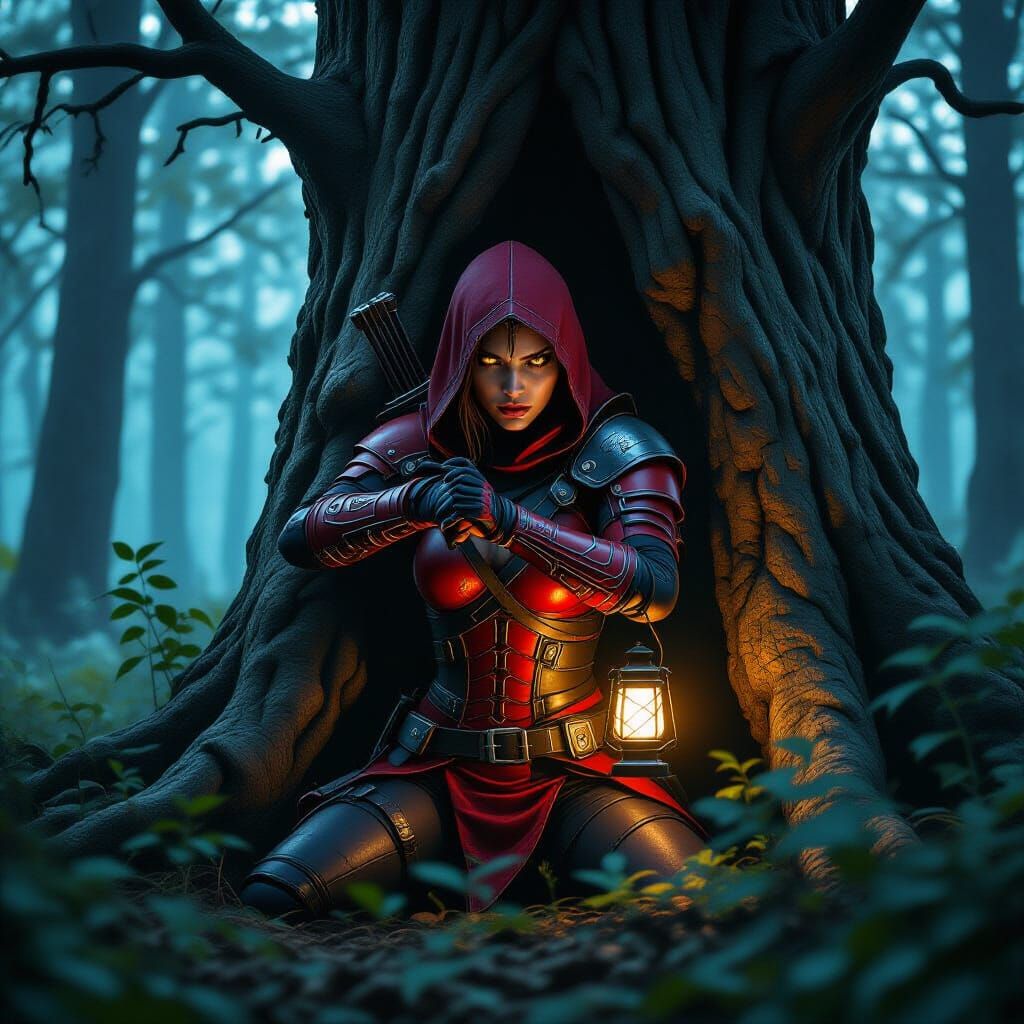 Rogue Assassin Hiding in a Forest