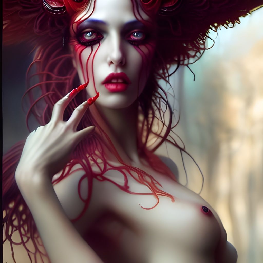 Ornate Arachne Portrait in Editorial Style