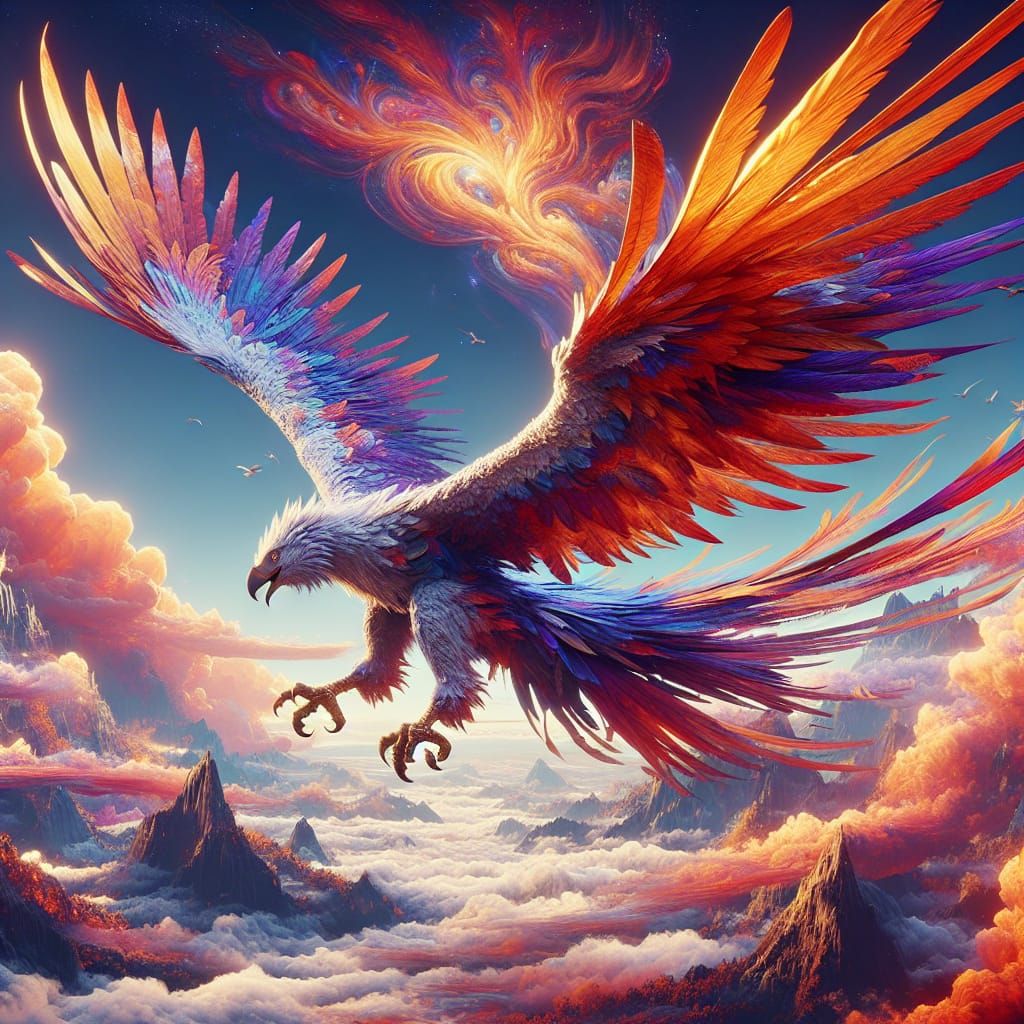 Majestic Philippine Eagle Soaring High: Fantasy Art