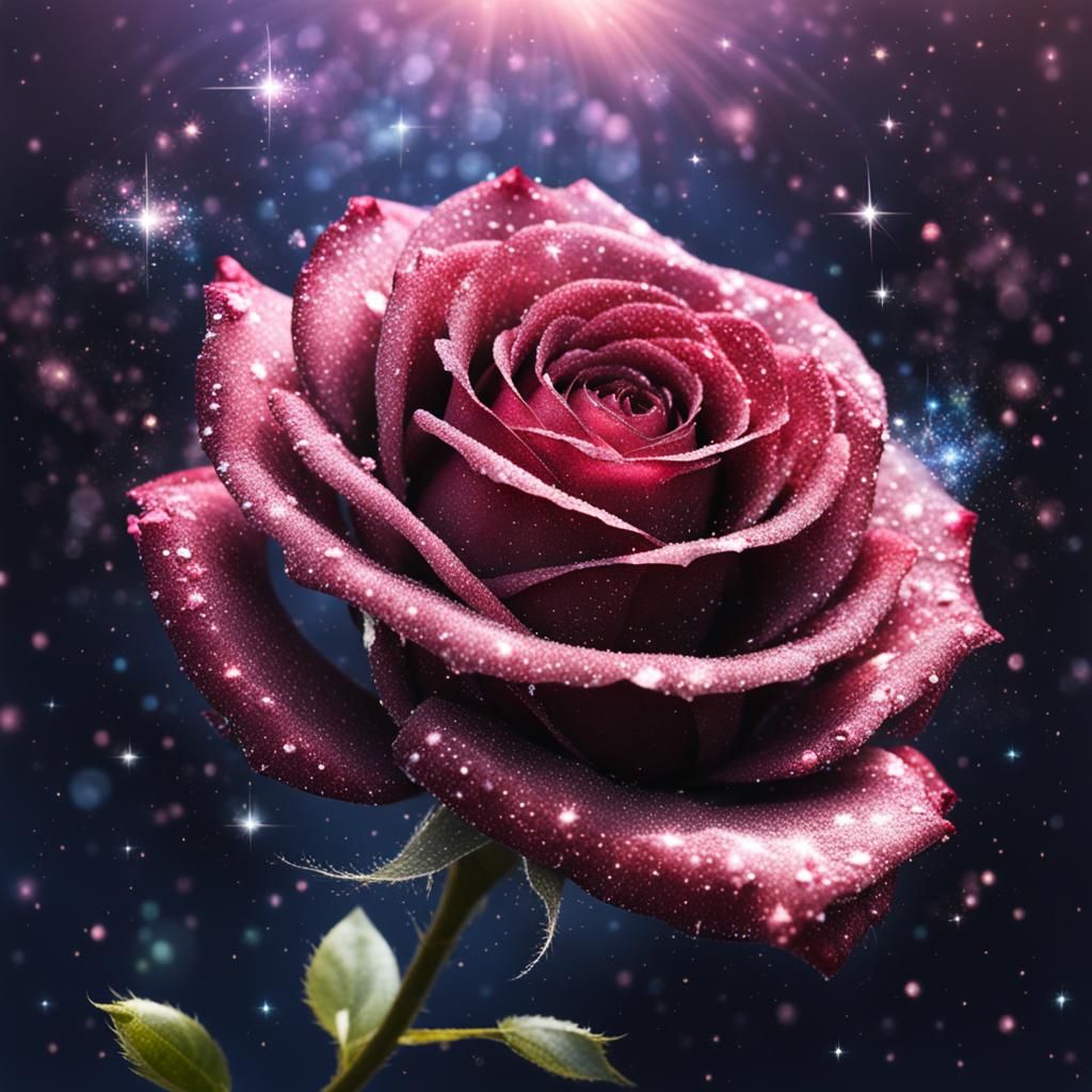 Sparkling Rose in Space