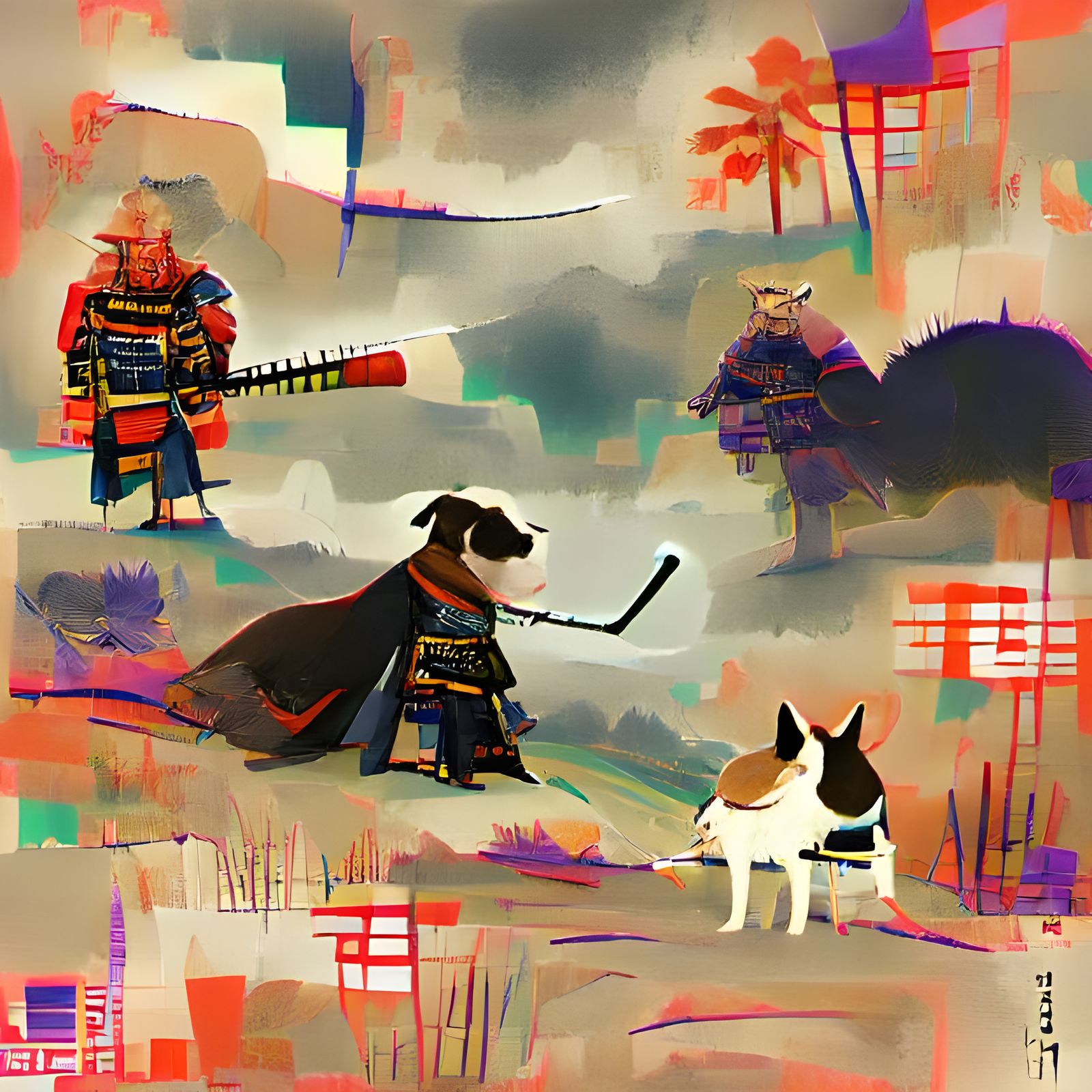 Samurai and Dog: A Study in Contrast