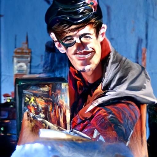 Grant Gustin Portrait in Oil, Gurney Style