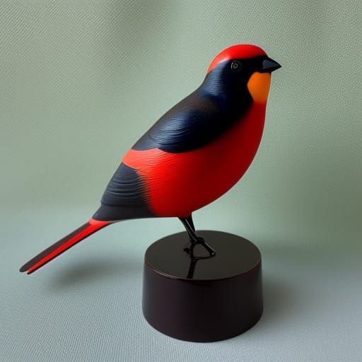 Vintage Art Glass Bullfinch Figurine