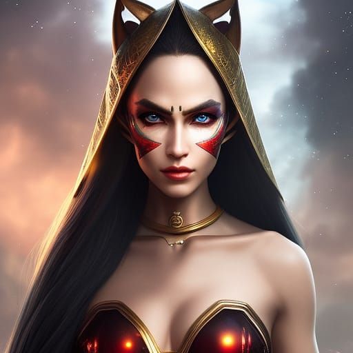 Beautiful Elf Portrait in Urban Fantasy Style