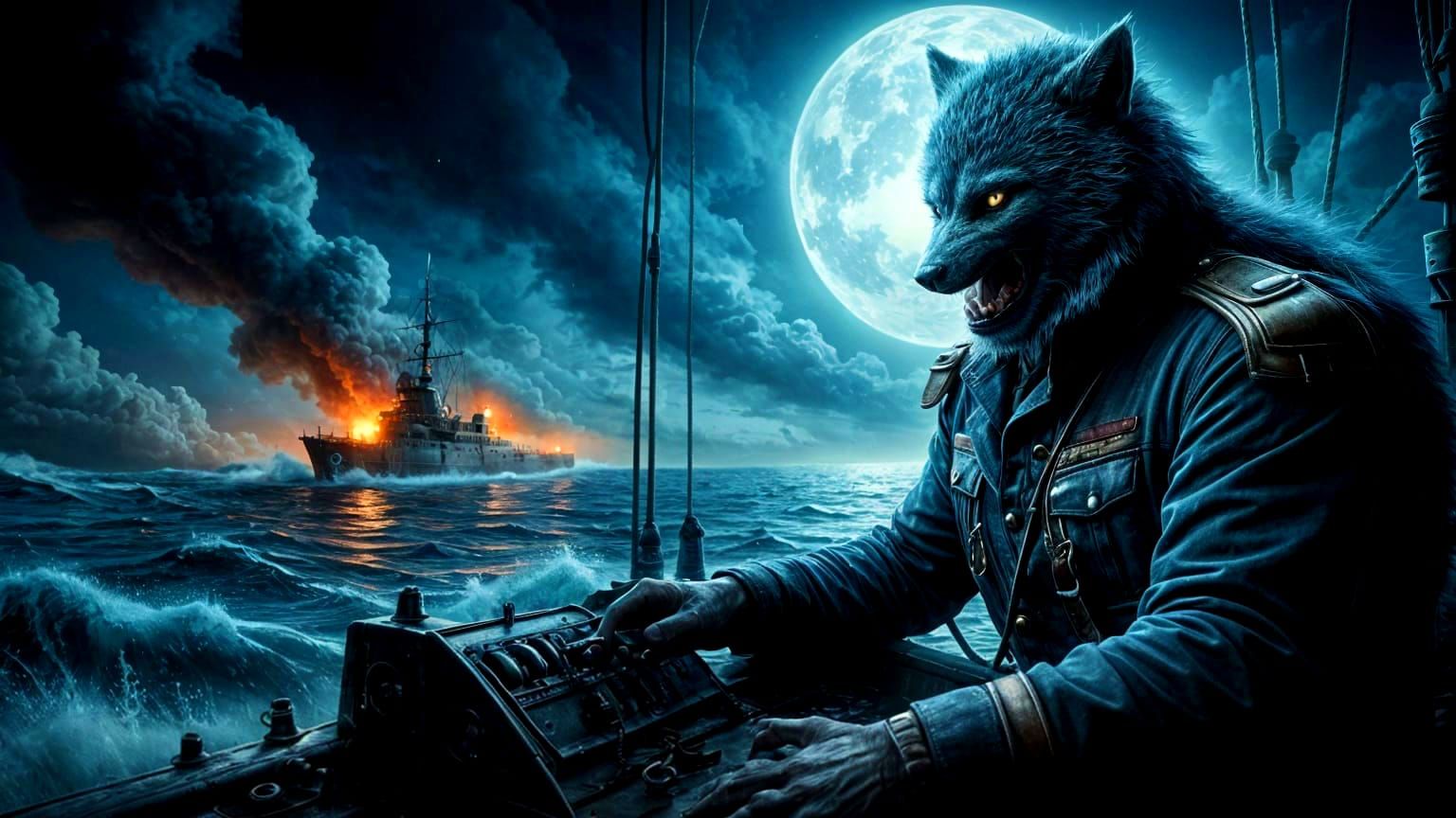 A U-Boat Werewolf Captain preparing to sink an enemy submari...