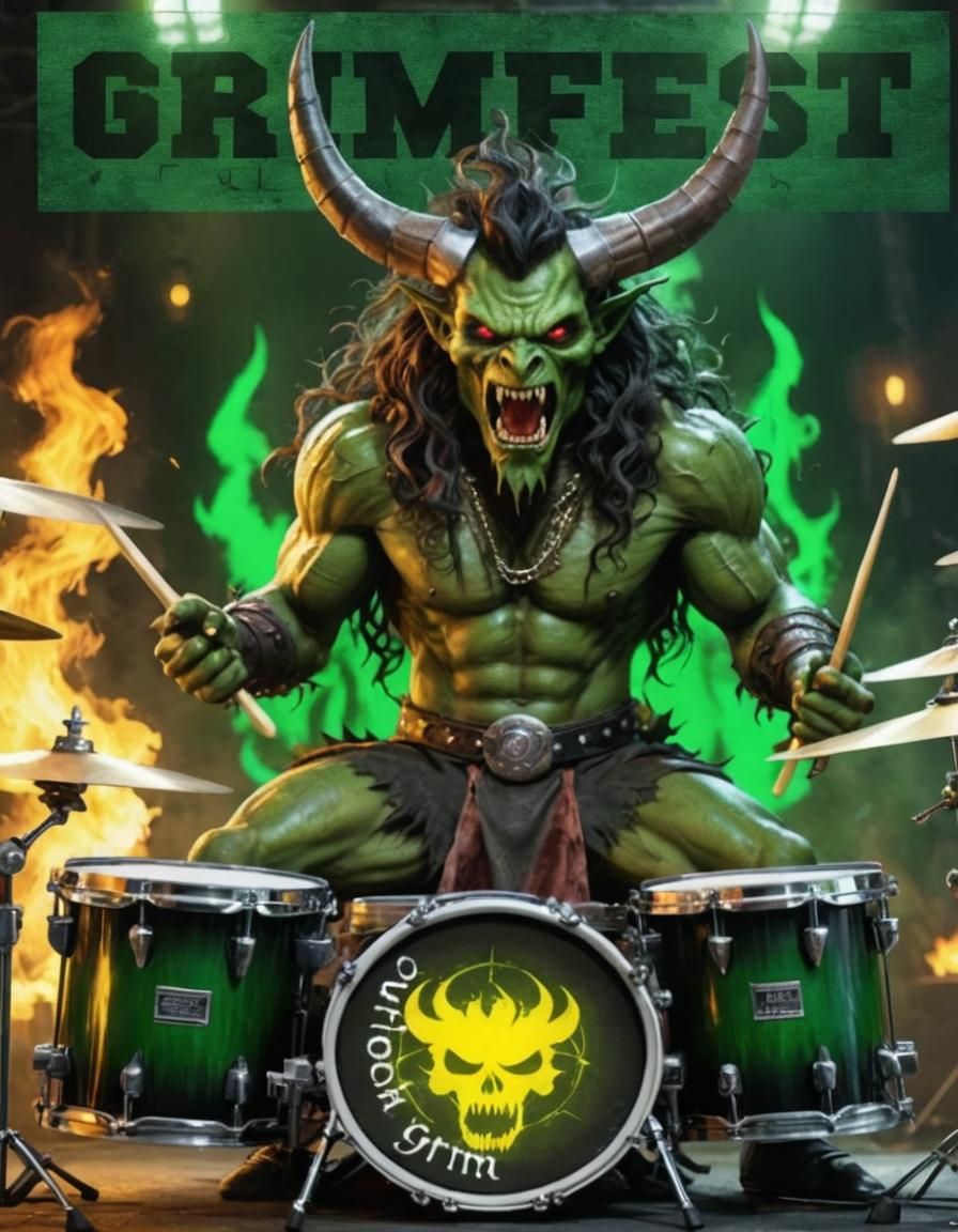 Demonic Drummer Plays at Grimfest