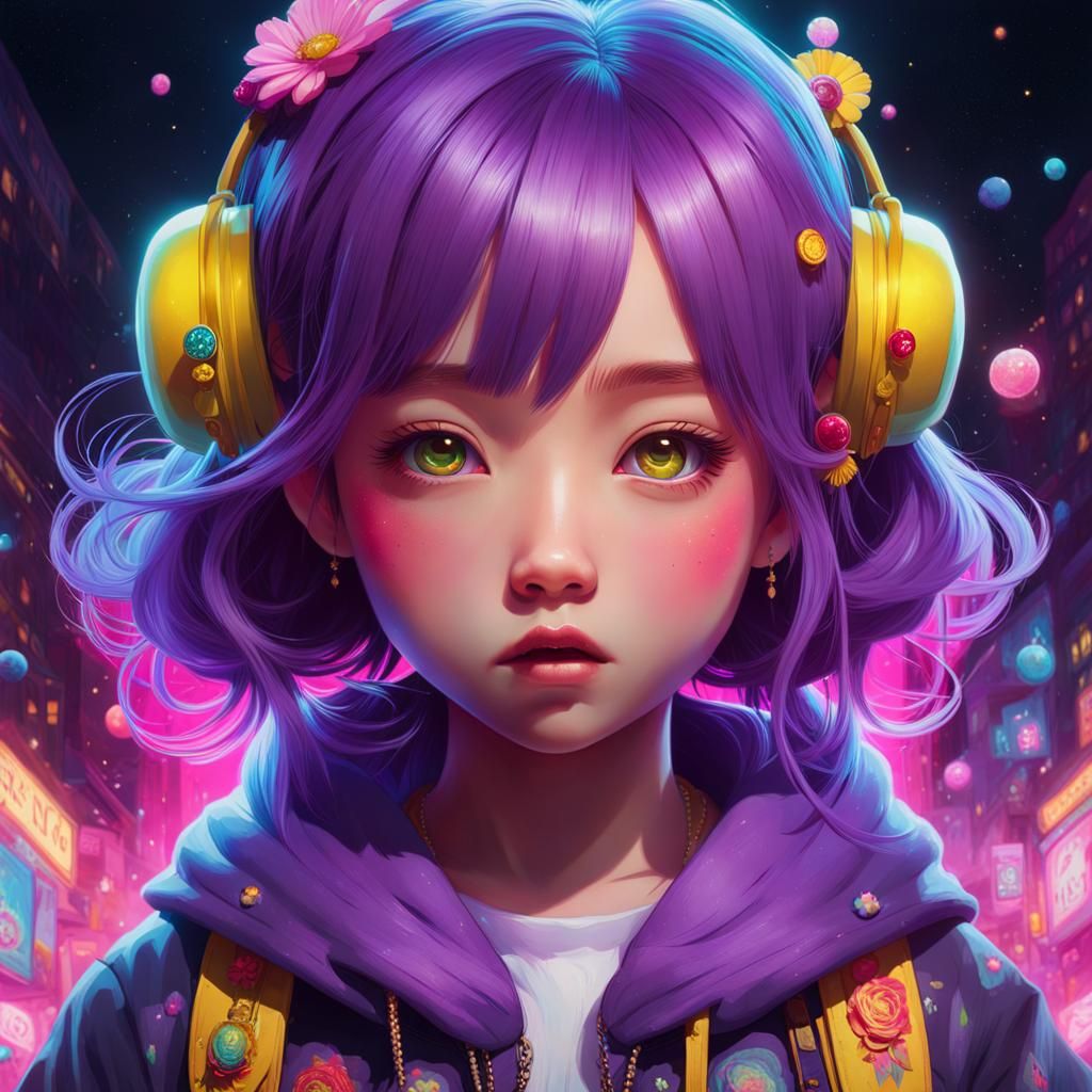 Dark Fantasy Girl, Hyperdetailed Digital Art