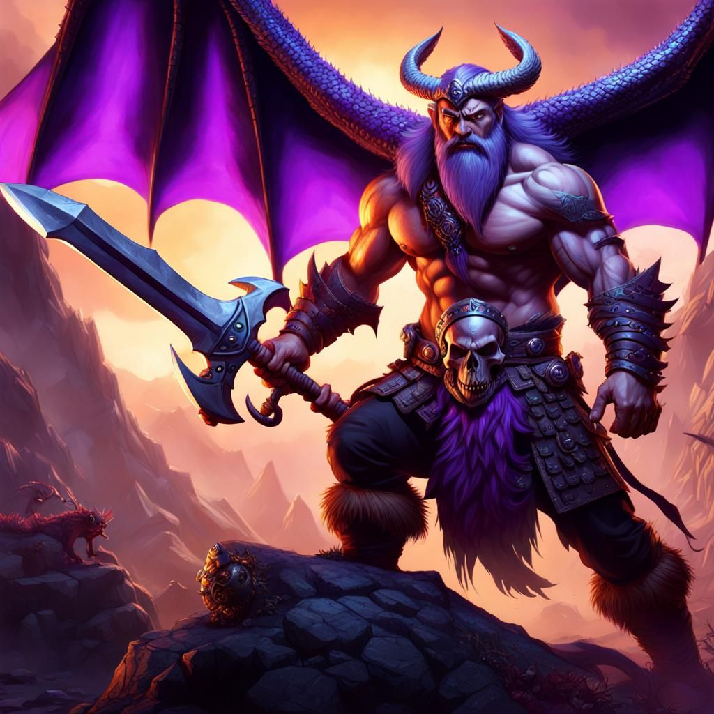 Goliath Barbarian with Dragon Braid Fantasy Art