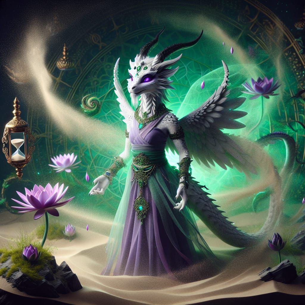 Anthropomorphic Dragon Woman in Fantasy Style