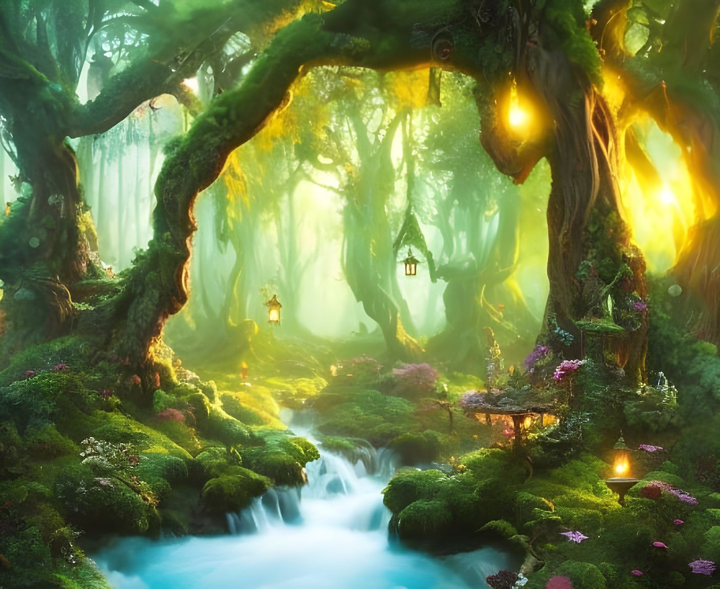 Faerie Home in Gnarled Oak, Borderland Fantasycore Artwork