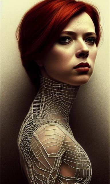 Spiderwoman: Natasha Romanov in Fractal Art Nouveau Style
