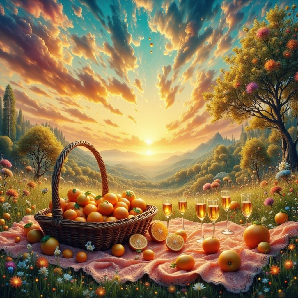 Golden Hour Dreamscape in Vibrant, Ethereal Light
