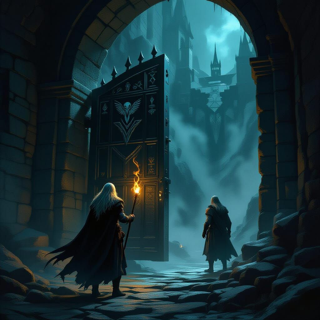 Ancient Obsidian Gate in Forgotten Sanctum