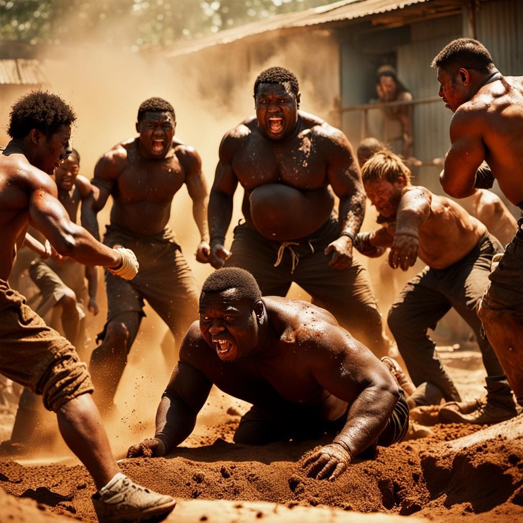 Dramatic Cinematic Fight in a Dirt Pit