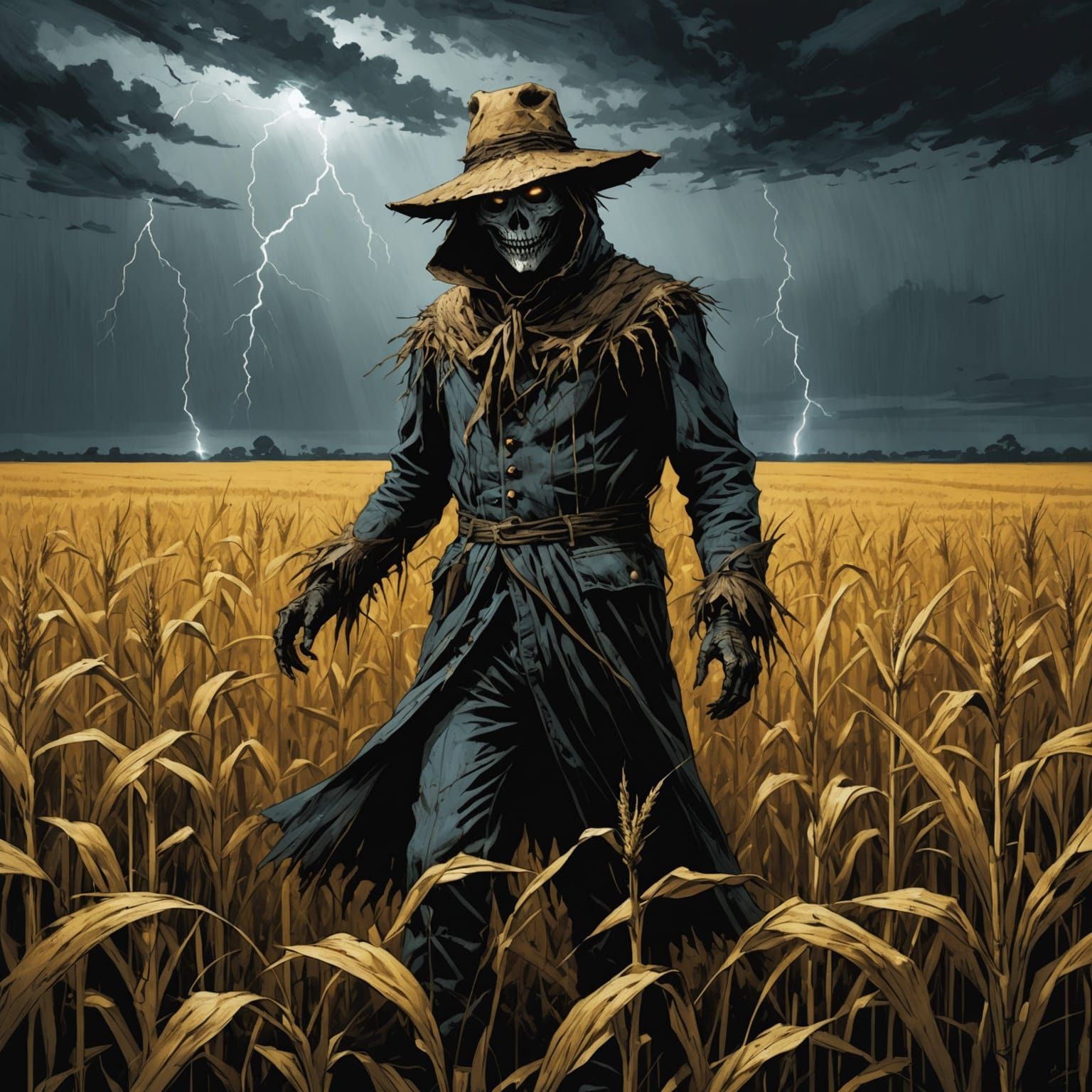 Grisly Scarecrow in Cornfield Comic Art