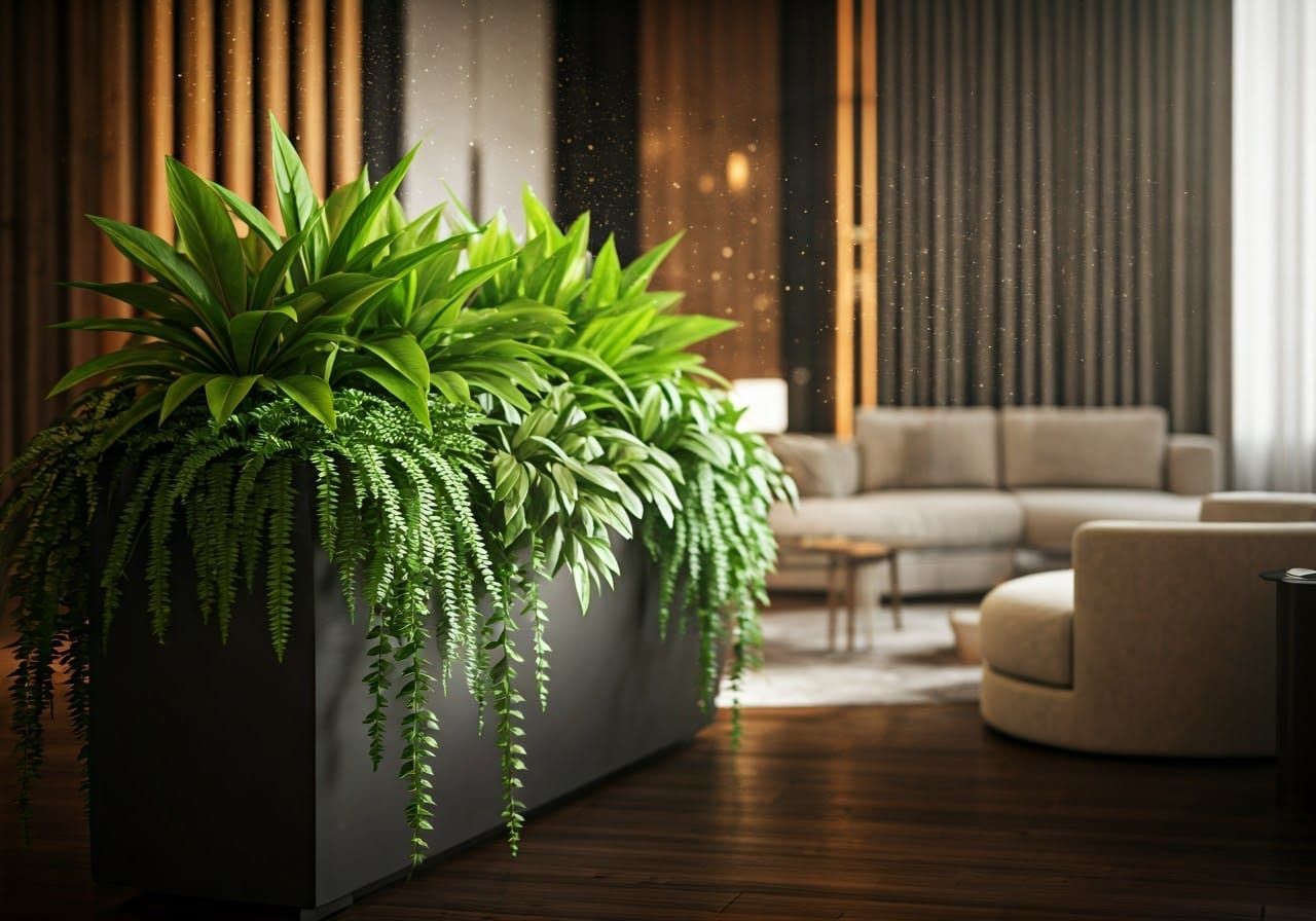 Luxurious Living Room with Vibrant Living Wall