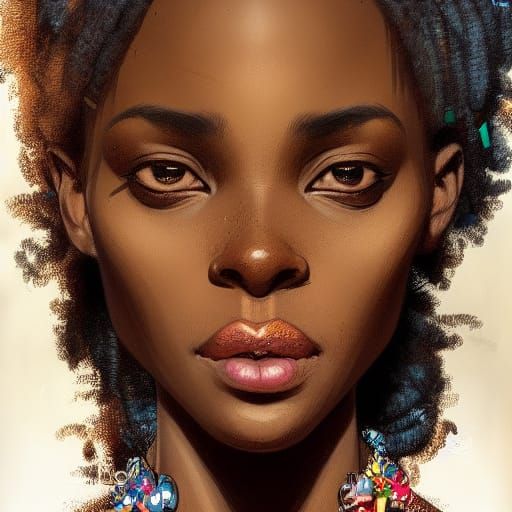 Strong Woman Holds the World: Artstation Portrait