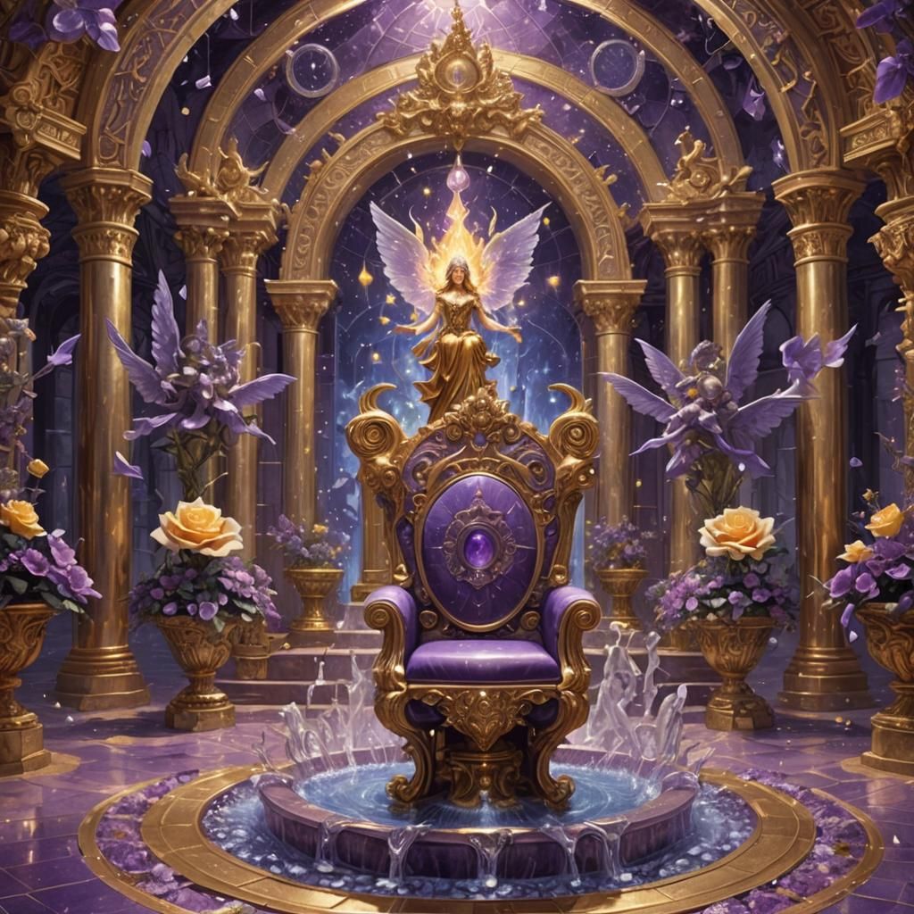 Violet Flame Temple with Angels and Fairies